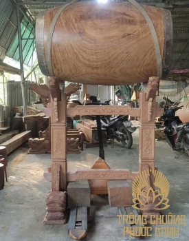 Trống chùa gỗ gõ đỏ 70x140
