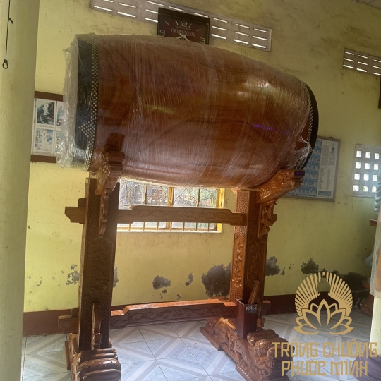Trống Bát Nhã Đường Kính 80x160 Gỗ Gõ Đỏ