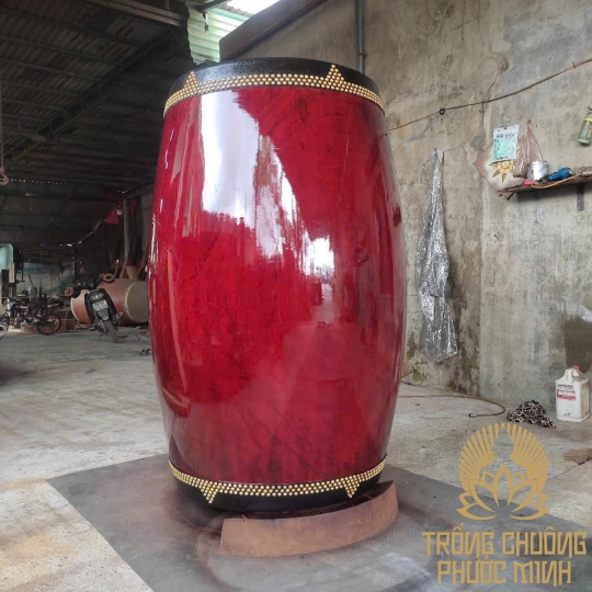 Trống Bát Nhã Gỗ Gõ Đỏ Đường Kính 70x140
